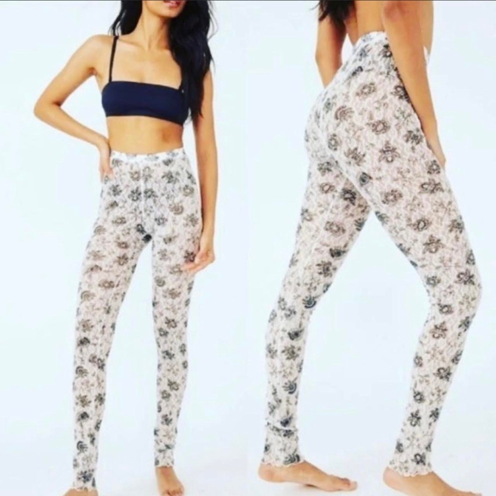 Free People Layered in Lace Legging Ivory Combo High Rise